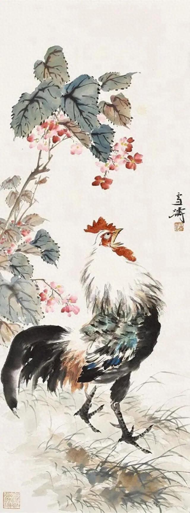 王雪濤 雞圖 60幅王雪涛国画里的大公鸡- 知乎