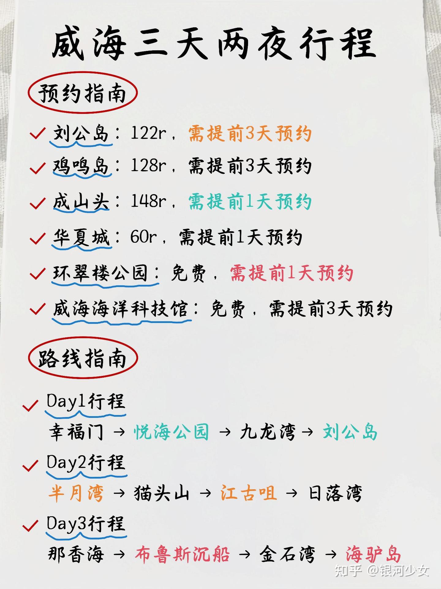 威海刚回！呈上J人朋友手写的保姆级超全攻略 - 知乎