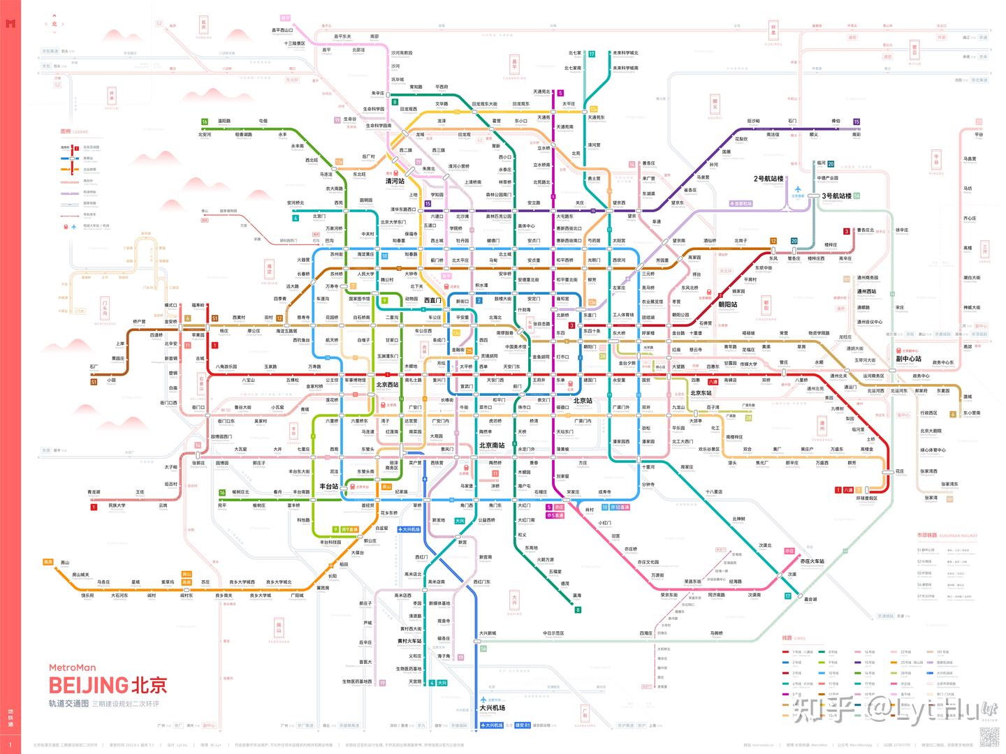 北京轨道交通线路图(三期规划) - 知乎