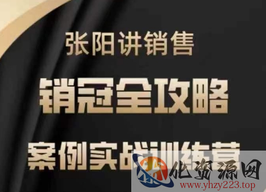 张阳讲销售实战训练营，​案例实战训练，销冠全攻略