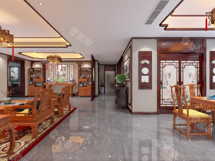 中式装修丨石家庄560㎡的中式别墅大宅,道不尽的东方美韵 - 知乎