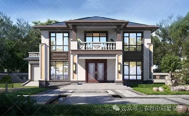 32套二层新中式带车库别墅,二层乡村新中式风格自建房农村别墅 - 知乎