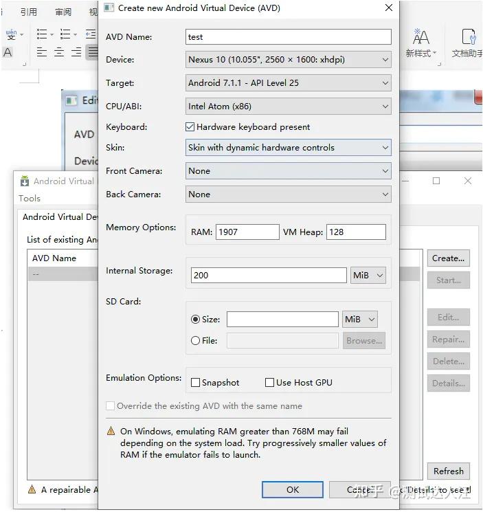 Appium android avd 