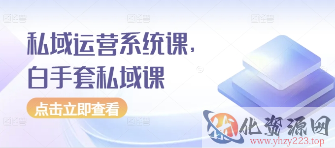 私域运营系统课，白手套私域课