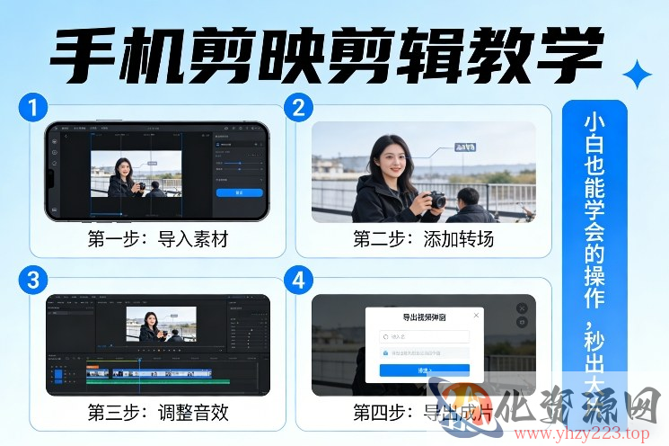 手机剪映剪辑教学，小白也能学会的操作，秒出大片