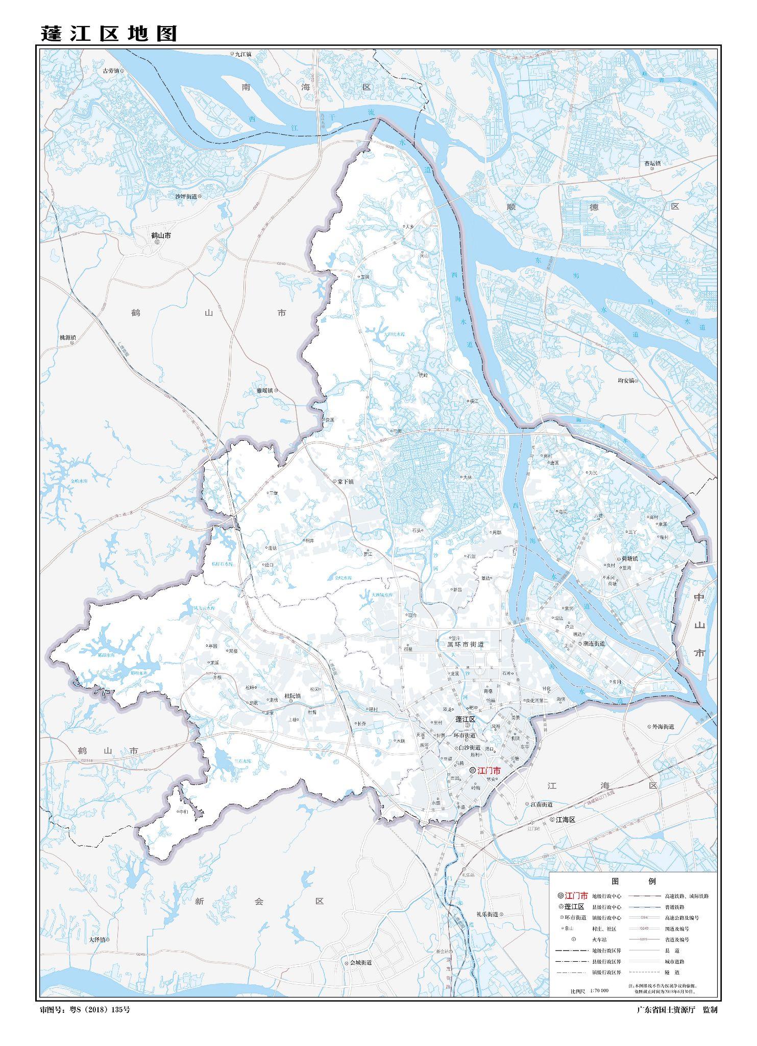 江门蓬江区地图全图图片