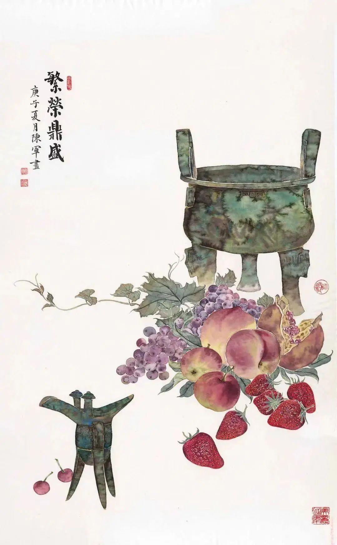 艺术世界】富贵溢彩，华美国色｜陈军工笔新作- 知乎