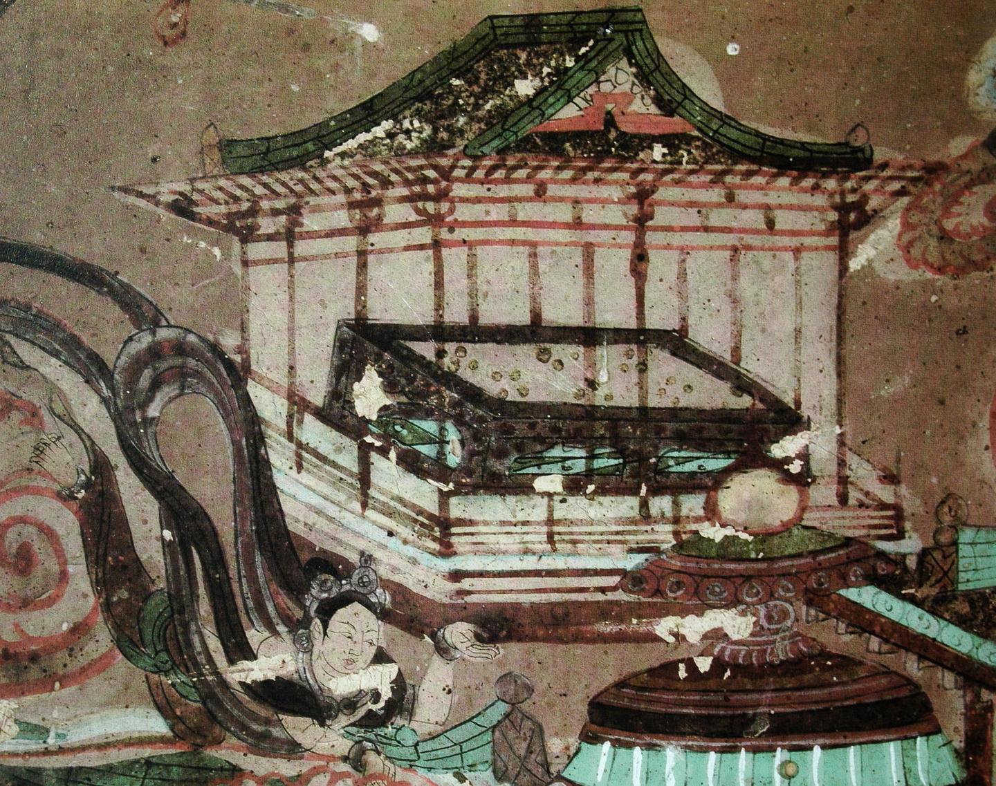 神游千年，大美敦煌】中唐-112窟南壁东-观经变-反弹琵琶，经典舞艺，非