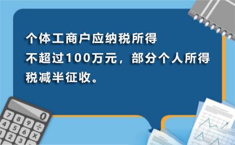 個體工商戶應納稅所得不超過100萬元部分個人所得稅減半徵收