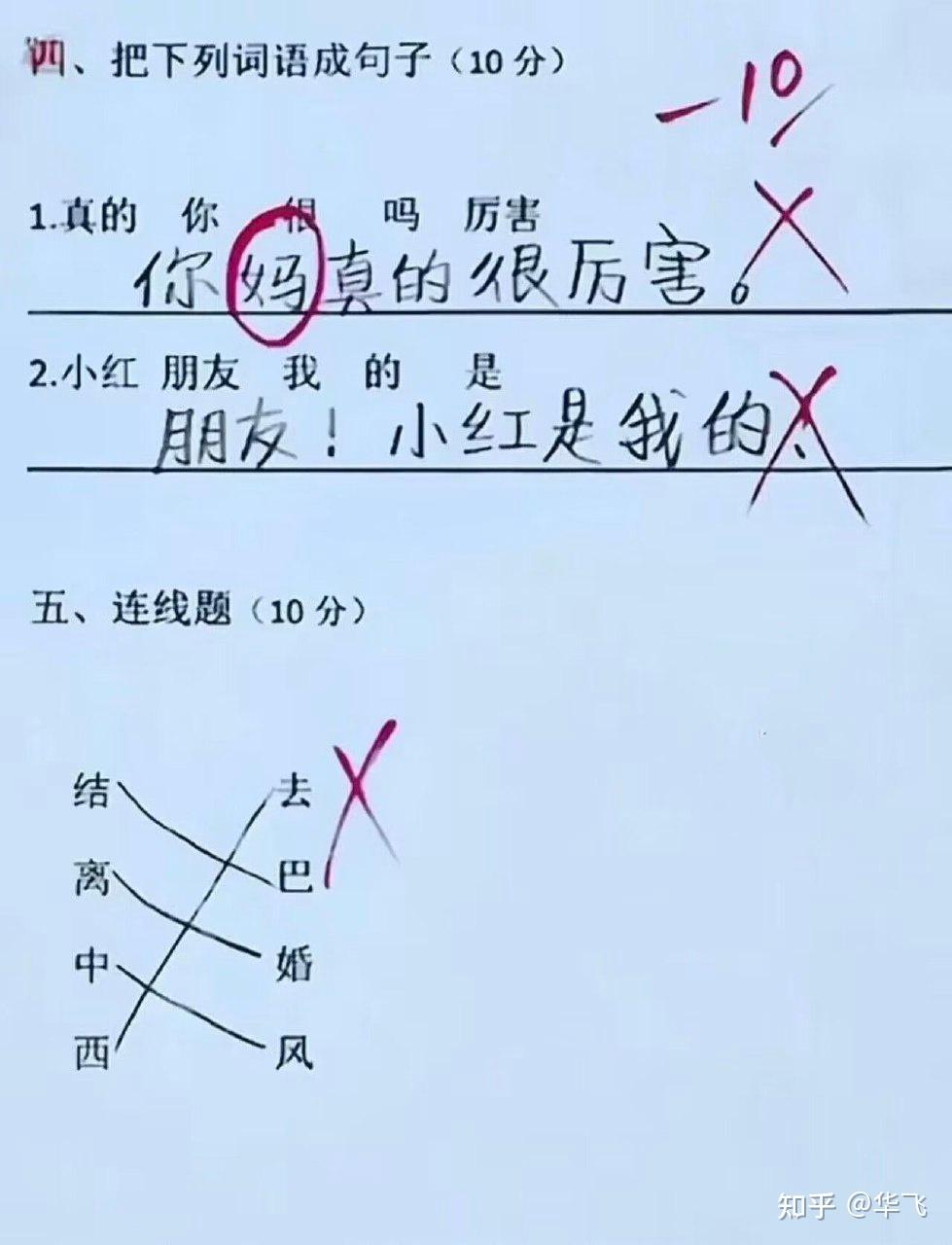 你遇到的最搞笑的试卷答案是什么