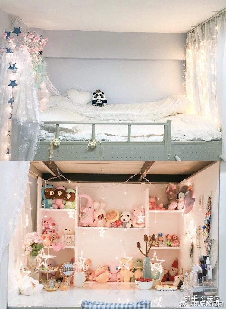 大学女生宿舍上床下桌,个人区域装饰有什么改造方案吗? - 知乎