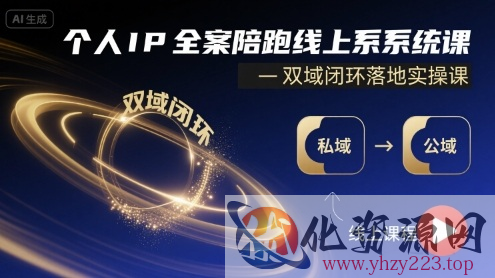 个人IP全案陪跑线上系统课-双域闭环落地实操课