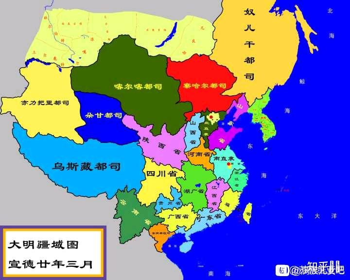 大明朝地图最大时全图图片