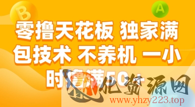 零撸天花板，独家满包技术，不用养机，一小时撸满50+，收益稳定【揭秘】
