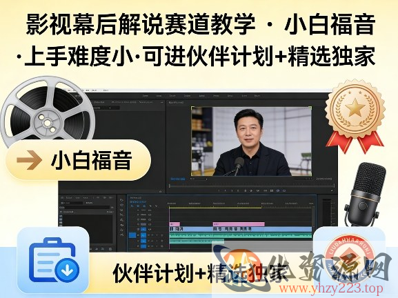 某大佬的影视幕后解说赛道教学，小白福音，上手难度小，可进伙伴计划+精选独家