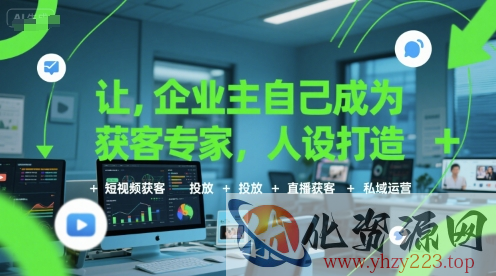 让企业主自己成为获客专家，人设打造+短视频获客+投放+直播获客+私域运营