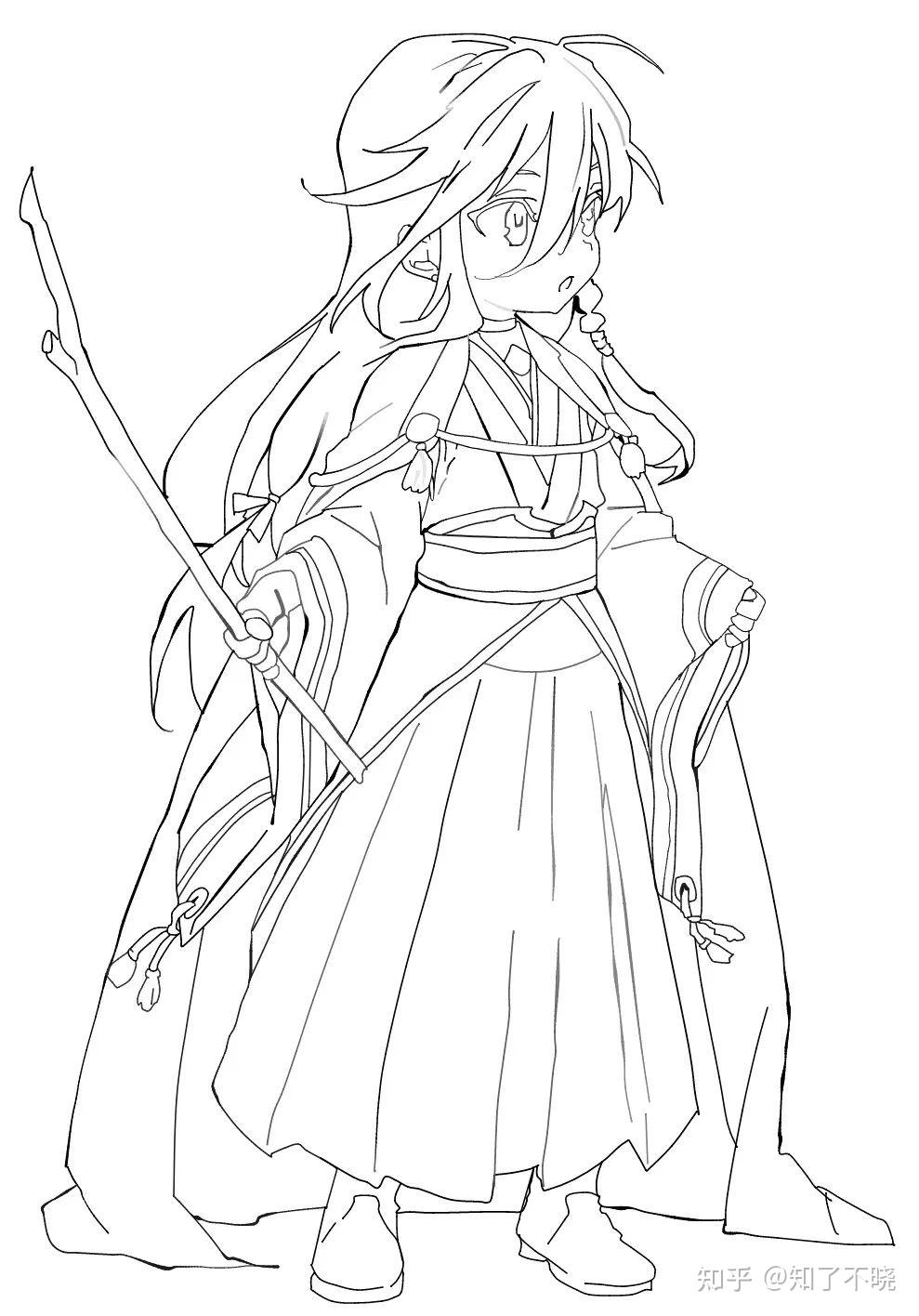 有没有什么适合新手临摹的简单线稿最好是动漫的