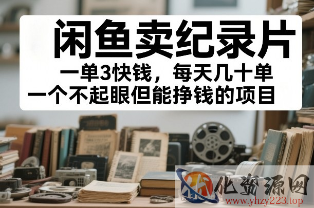 闲鱼卖纪录片，一单3快钱，每天几十单，一个不起眼但能挣钱的项目【揭秘】