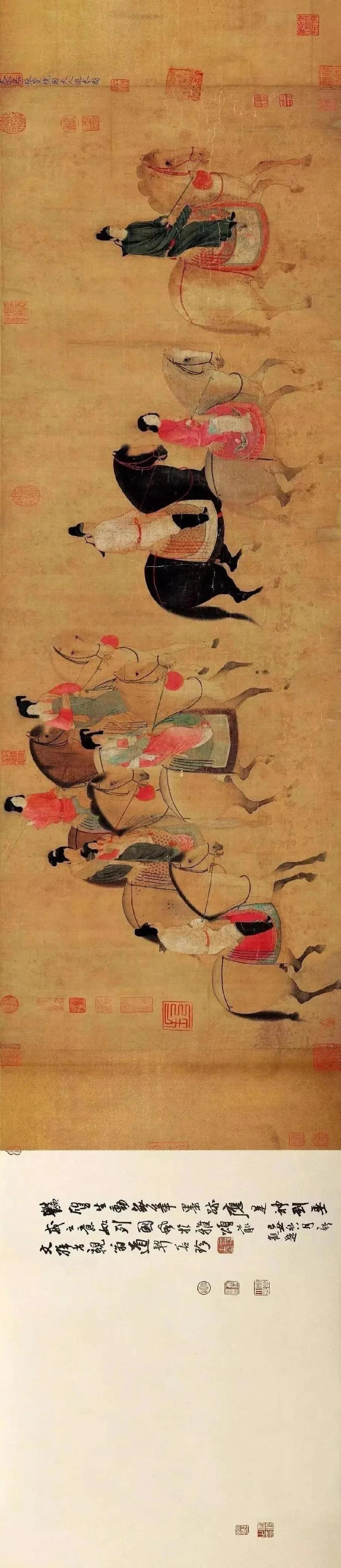 名画鉴赏】北宋佚名摹本-张萱《虢国夫人游春图》细节全记录（辽宁省