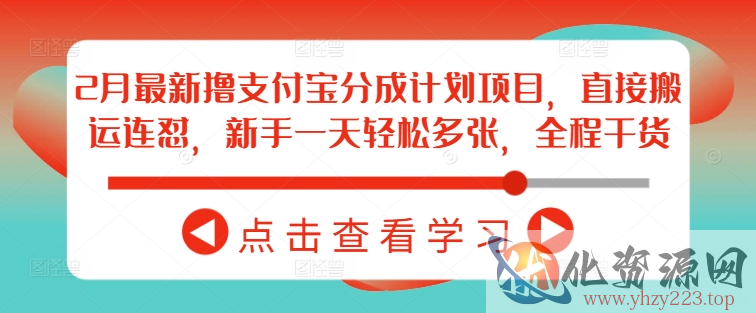 2月最新撸支付宝分成计划项目，直接搬运连怼，新手一天轻松多张，全程干货