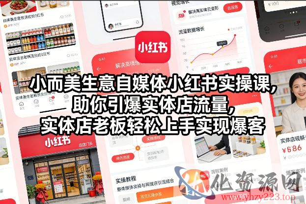 小而美生意自媒体小红书实操课，助你引爆实体店流量，实体店老板轻松上手实现爆客