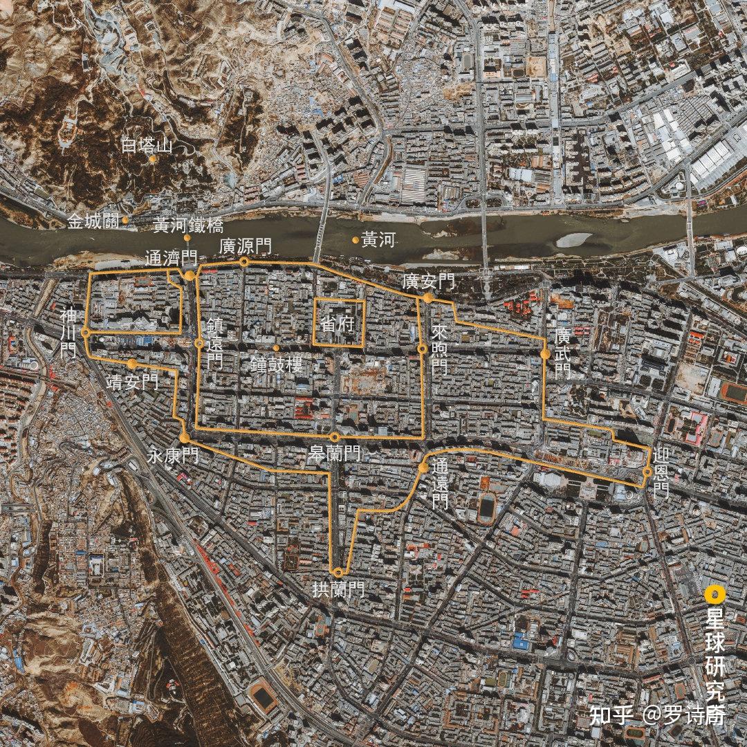 你所在的城市的古城墙范围在今天的城市地图上绘制出来是什么样子的