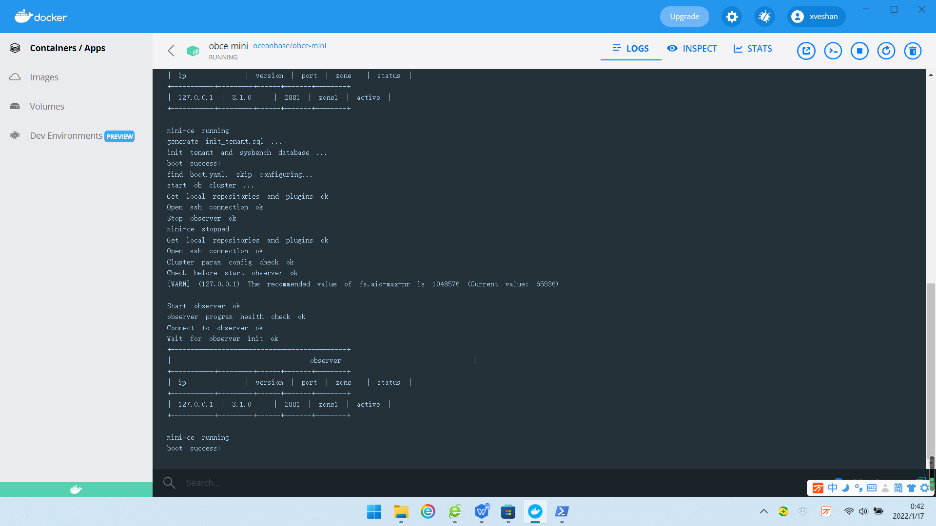 基于 windows 的 docker 环境下 OceanBase 创建业务租户、数据库和表的简单操作 - 知乎