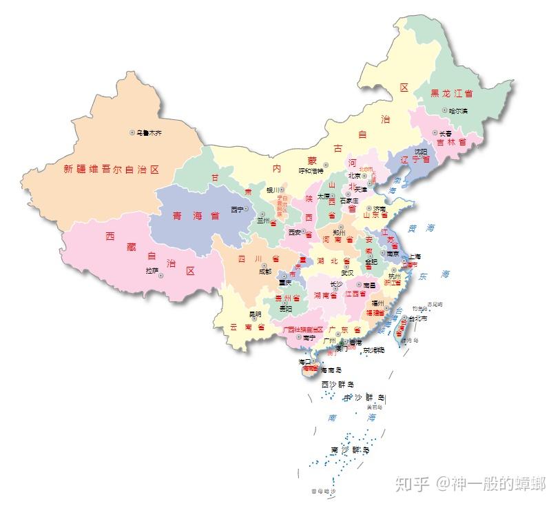 中国各大城市地图位置图片