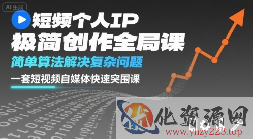 短视频个人IP极简创作全局课，简单算法解决复杂问题，一套短视频自媒体快速突围课