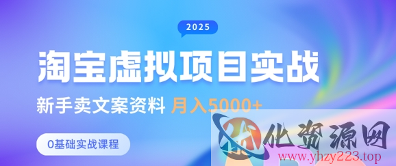 淘宝虚拟项目垂直玩法，新手卖文案资料，月入5k+