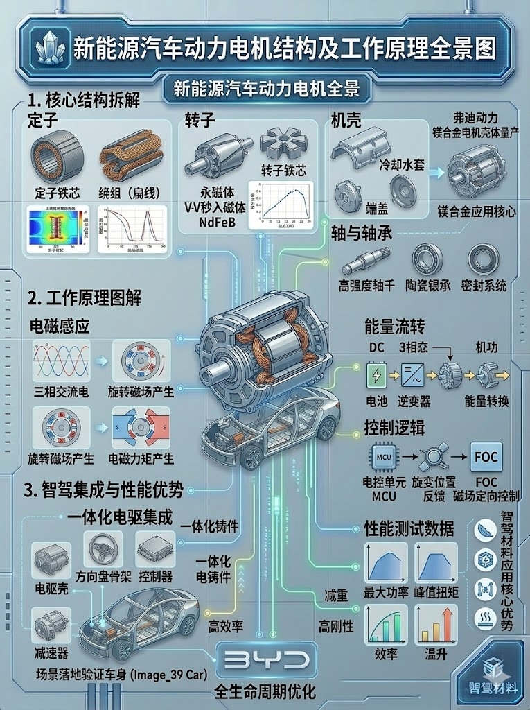 【图解】新能源汽车驱动电机核心结构、工作原理、布局形式
