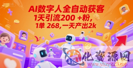 Ai数字人全自动获客，1天引流200+粉，1单 268，一天产出2k+【揭秘】