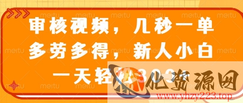 视频审核员，几秒一单，不限时间，不限地点，多做多得，新人小白一天轻松几张+【揭秘】