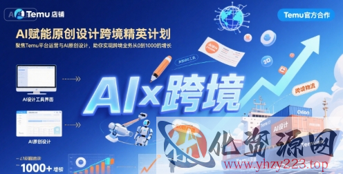AI赋能原创设计跨境精英计划，聚焦Temu台运营与AI原创设计，助你实现跨境业务从0到1000的增长