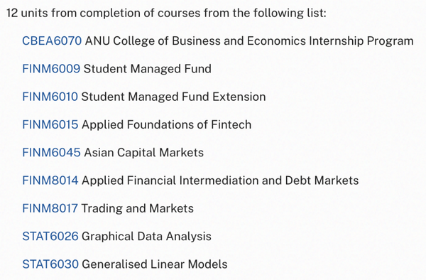 ANU Master of fm/af/finance保姆级选课指南 - 知乎