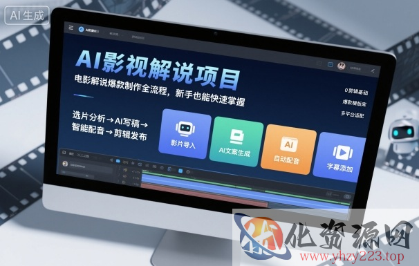 AI影视解说项目，电影解说爆款制作全流程，新手也能快速掌握