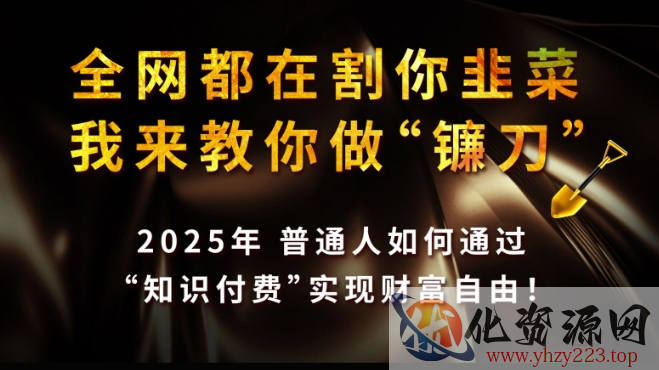 全网都在割你韭菜，我来教你做镰刀,2025普通人如何通过知识付费，实现财F自由【揭秘】