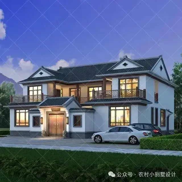 48款二层中式合院别墅,二层新中式四合院农村自建房别墅设计图 - 知乎