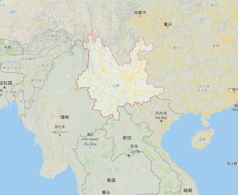 中国云南边界地图图片