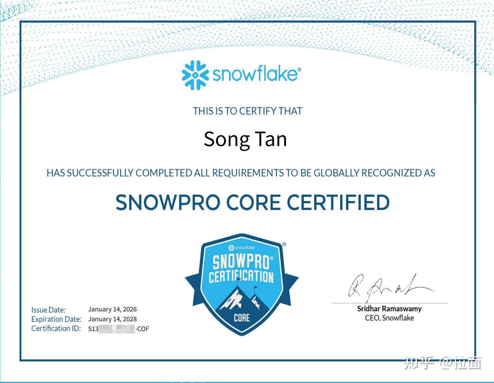 Snowflake SnowPro Core认证考试纯干货 - 知乎