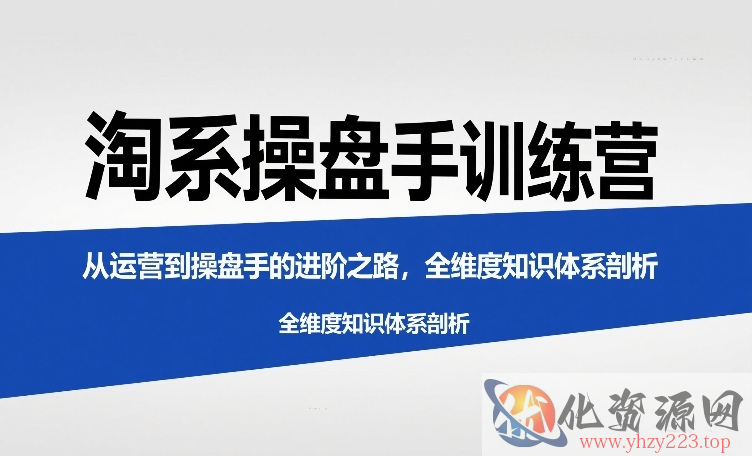 淘系操盘手训练营，​从运营到操盘手的进阶之路，全维度知识体系剖析