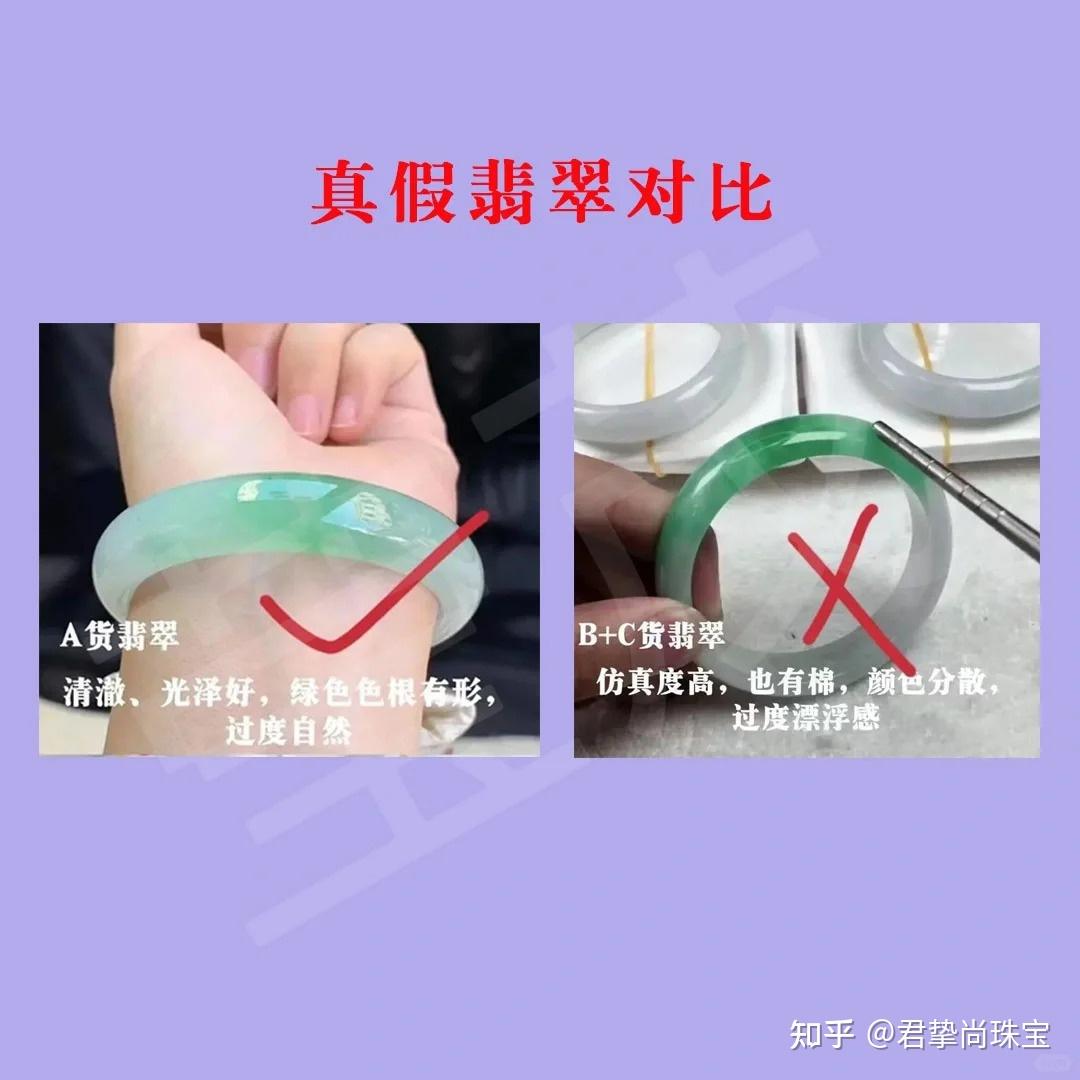 真假翡翠手镯图片对比图片