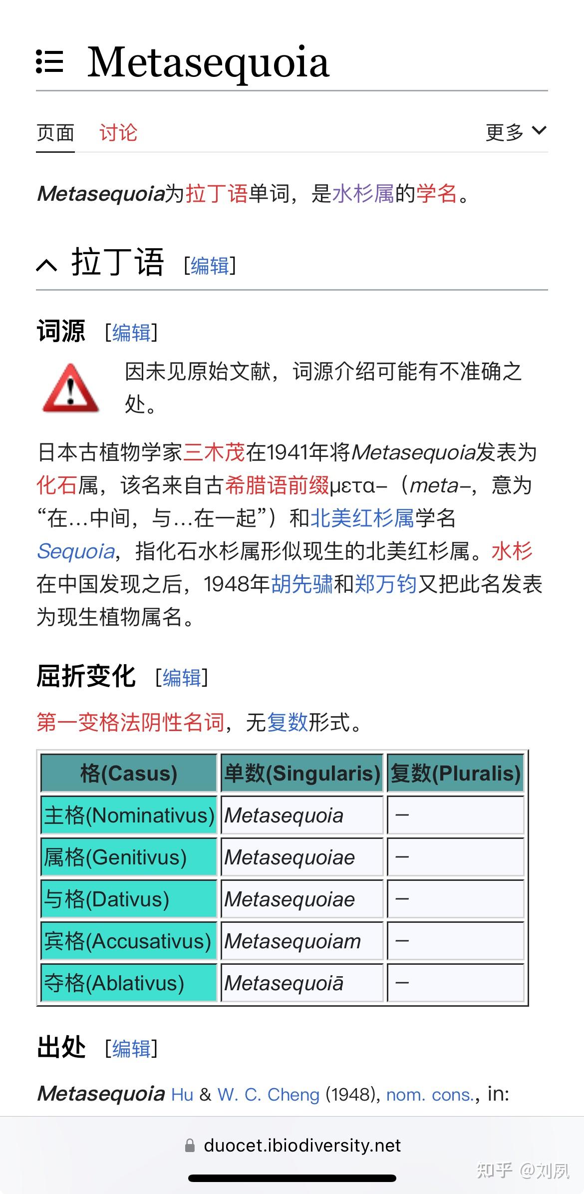 水杉的学名字面意思是什么