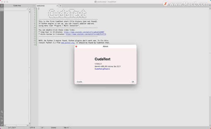 instal the last version for mac CudaText 1.198.2.0