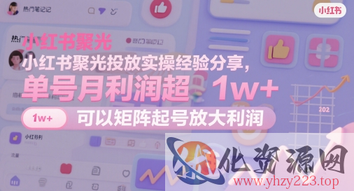 小红书聚光投放实操经验分享，单号月利润超1w+，可以矩阵起号放大利润
