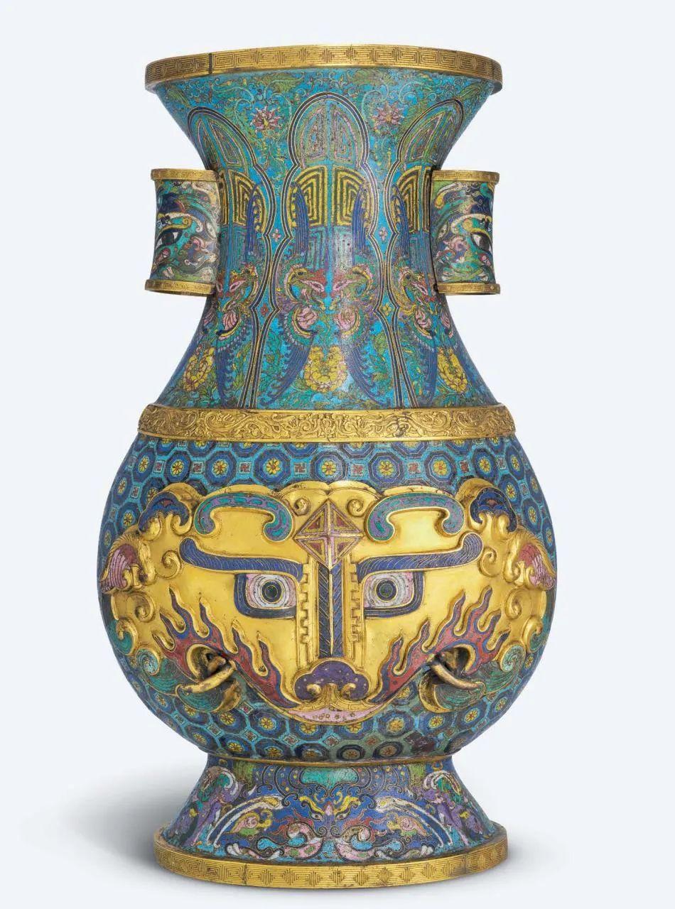 友】中国景泰藍 銅胎掏絲琺瑯瓶 中国七宝花瓶 唐物 中国古美術 景泰藍