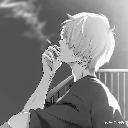 有没有抽烟黑白的男生头像