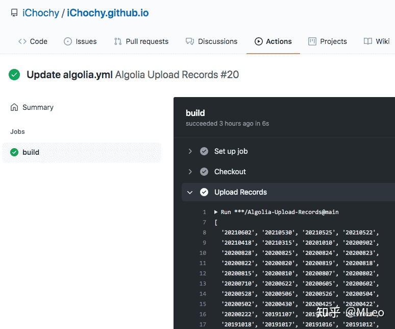使用 GitHub Actions 自动上传搜索记录到 Algolia - 知乎