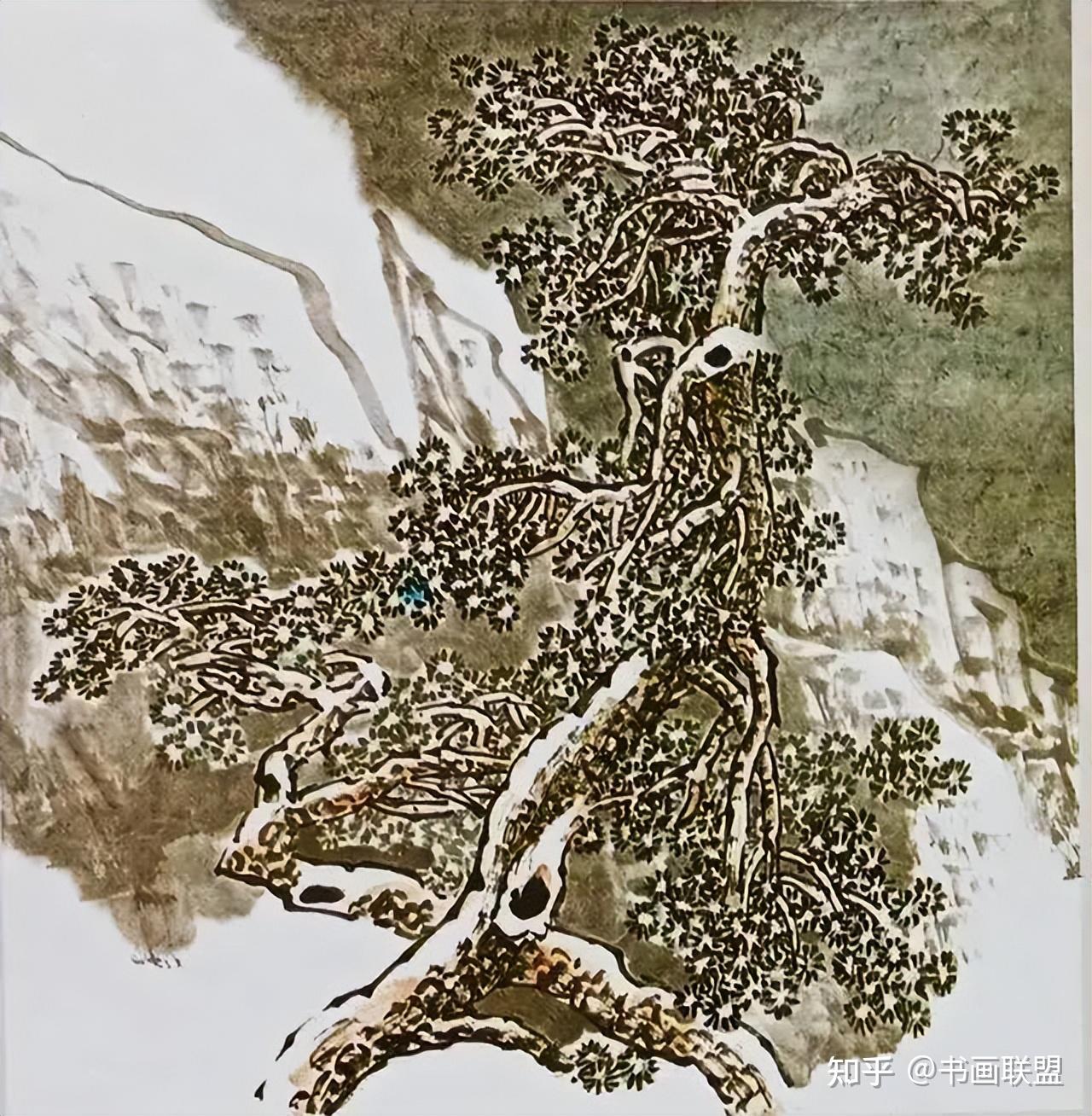 国画技法 松树的各种画法 - 知乎