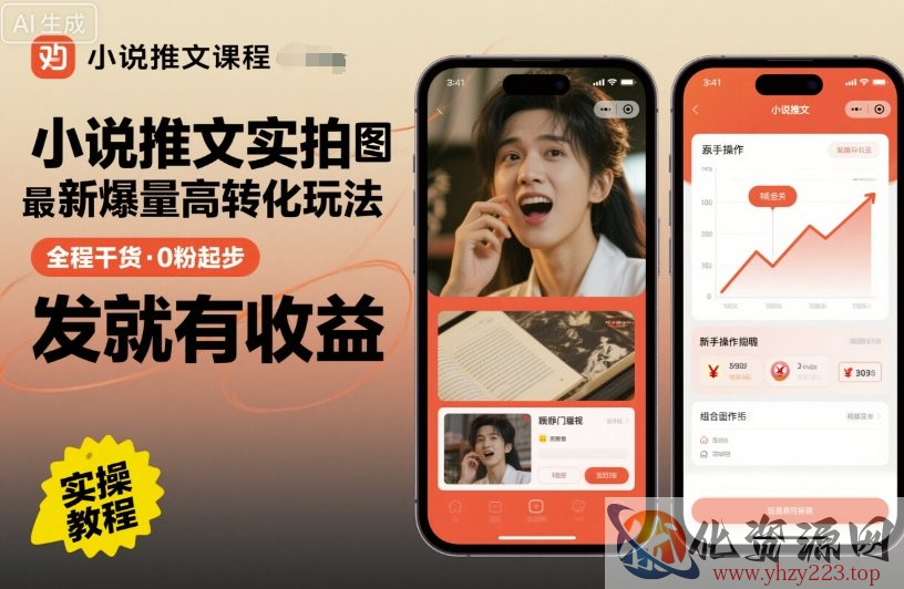 小说推文实拍双图文最新爆量高转化玩法，全程干货，0粉起步，发就有收益